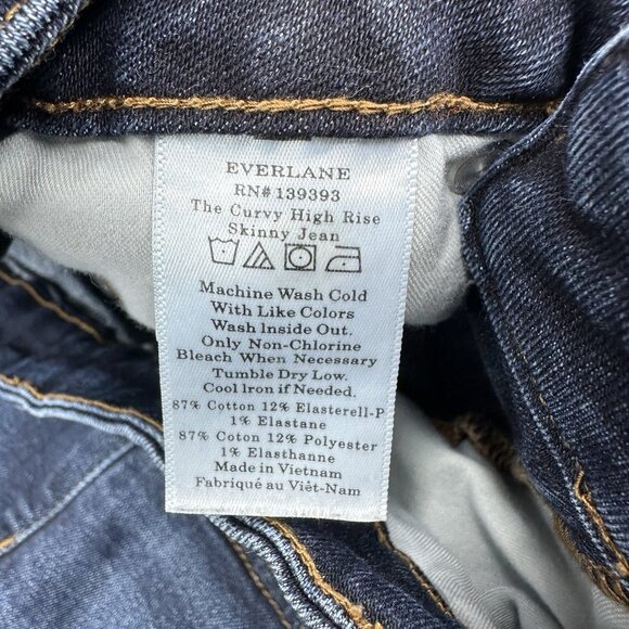 Everlane Women’s Blue The Curvy High-Rise Skinny Minimalist Jean W28/L27.25 - Picture 6 of 14